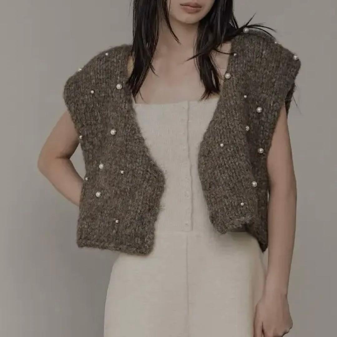 WILLFULLY ランダムパール ニットベスト (ミックス)