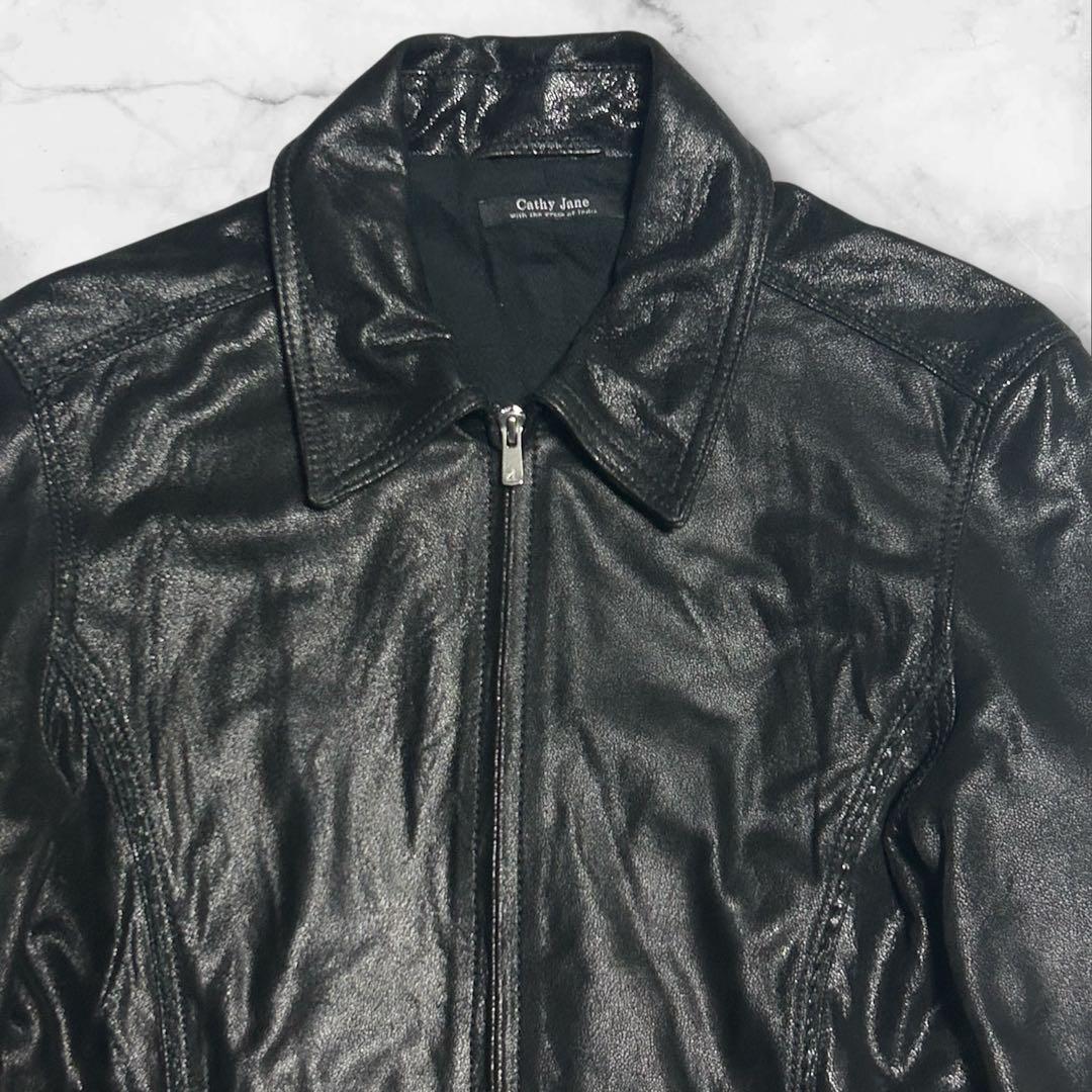 Moore様　美品】 Cathy Jane シュリンク加工やぎ革レザージャ