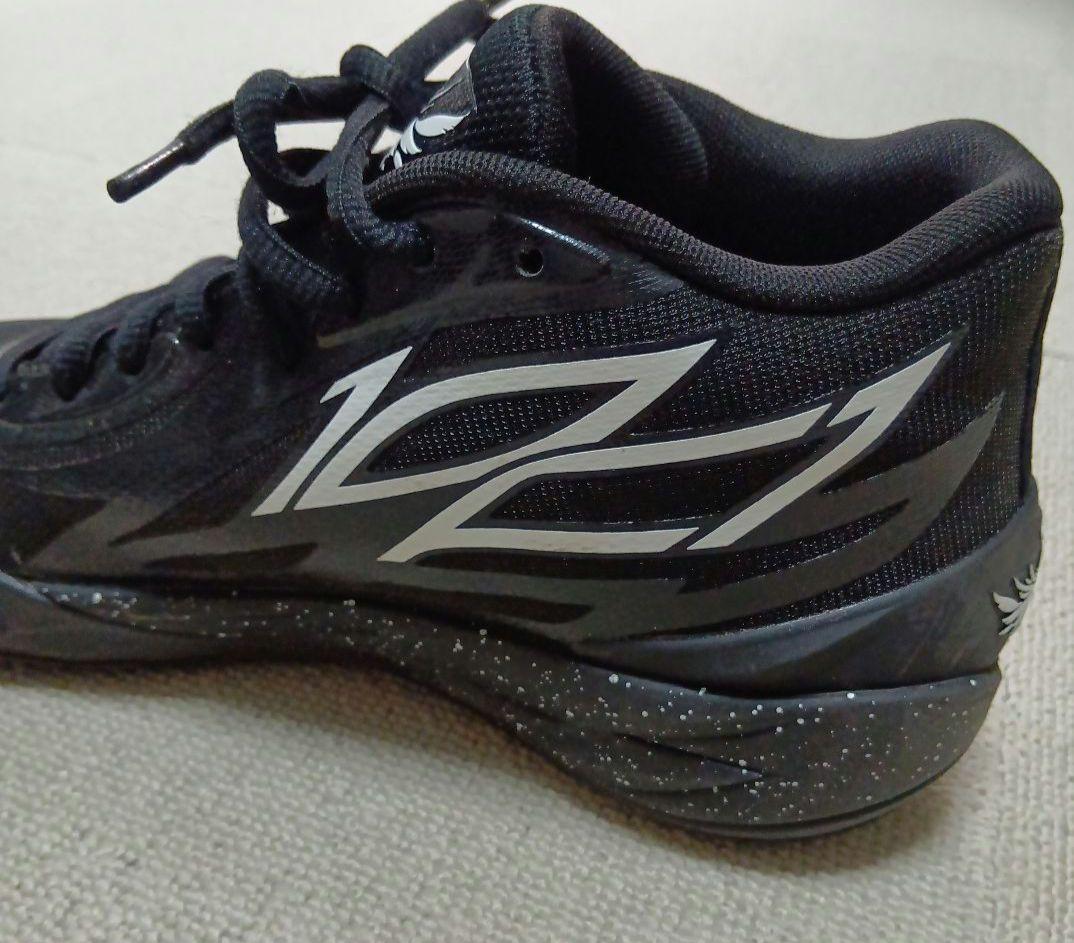 超美品PUMA Melo ブラックバスケットシューズ