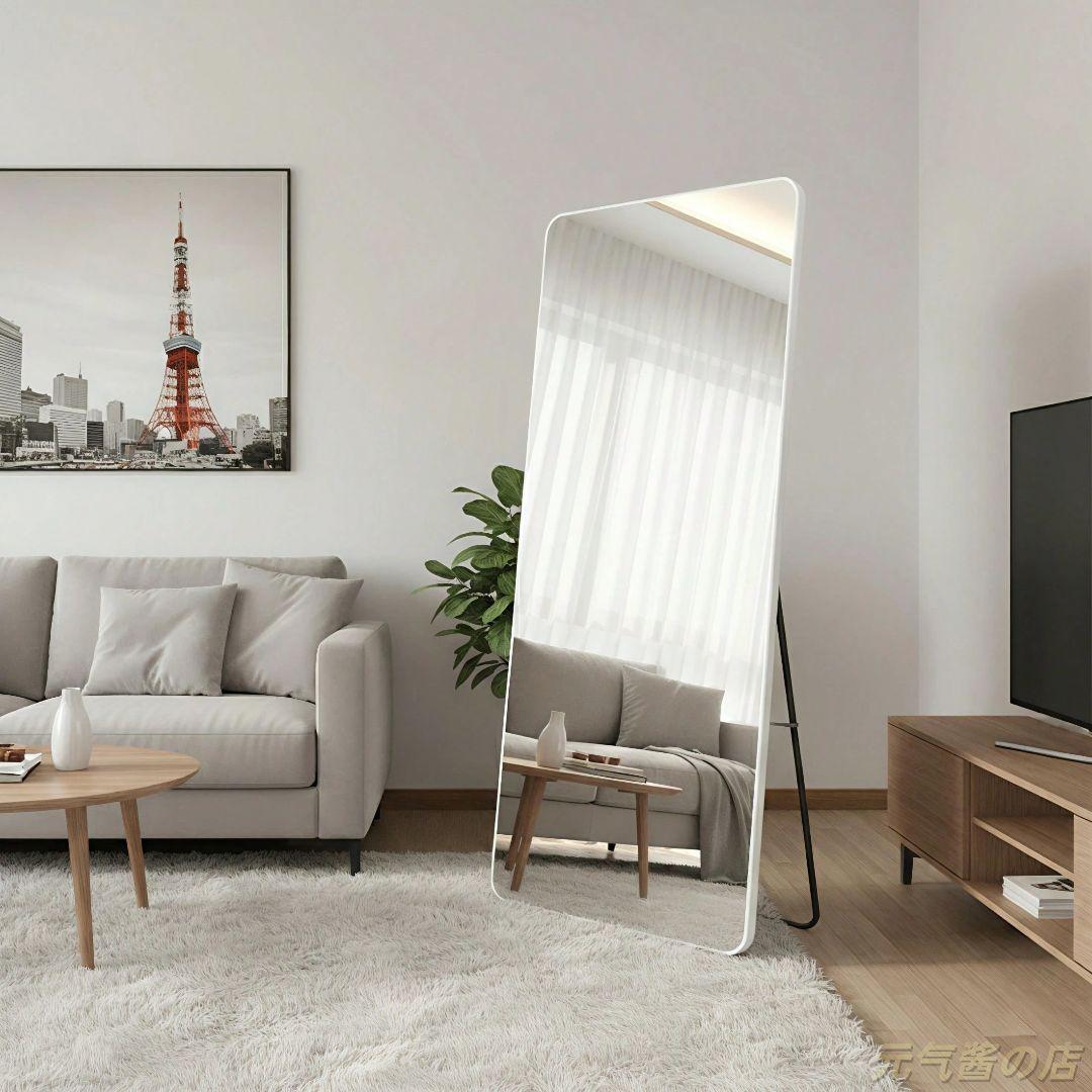 姿見鏡 全身鏡 160×80cm 飛散防止 スタンドミラー 北欧 軽量