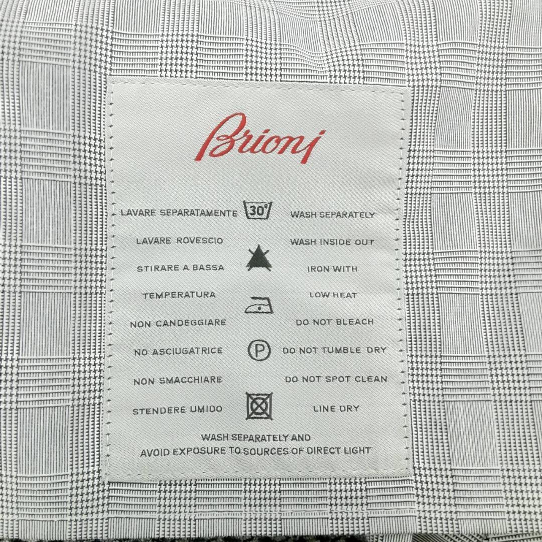 美品◎Brioni ブリオーニ スラックス グレー 千鳥格子柄 イタリア製 希少
