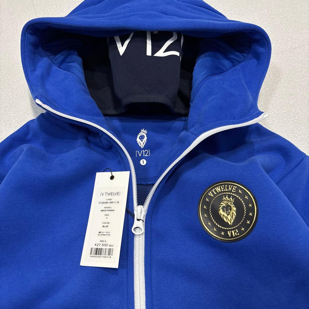【新品/タグ付/23AW/レディースM】V12　ネックパーカー　ジップアップ