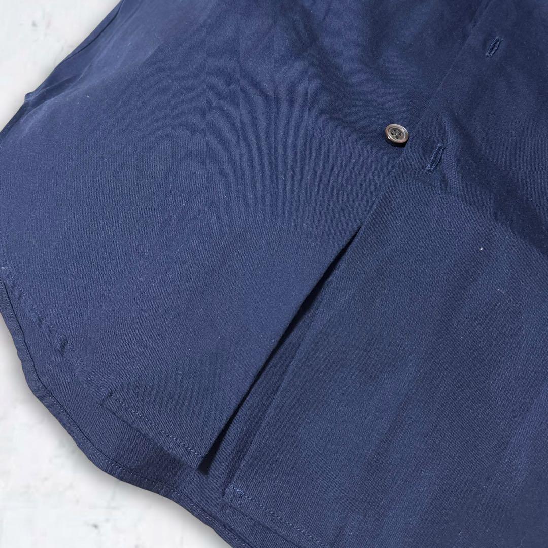 【極美品】マディソンブルー ローカラー マダムシャツ ネイビー　綿(01)