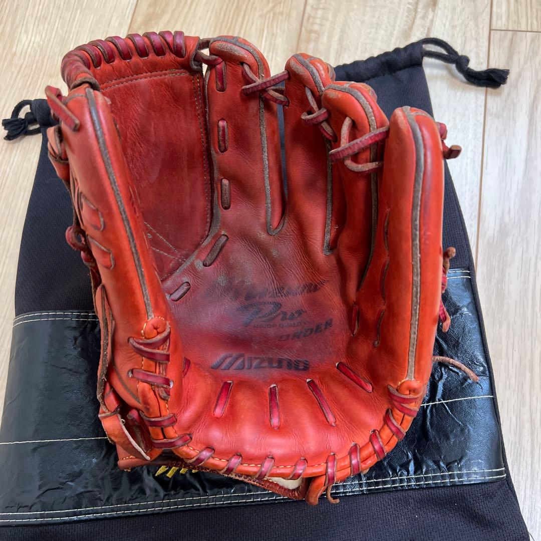 【人気】ミズノプロ 投手用 オーダーグローブ 硬式用 レッド 野球