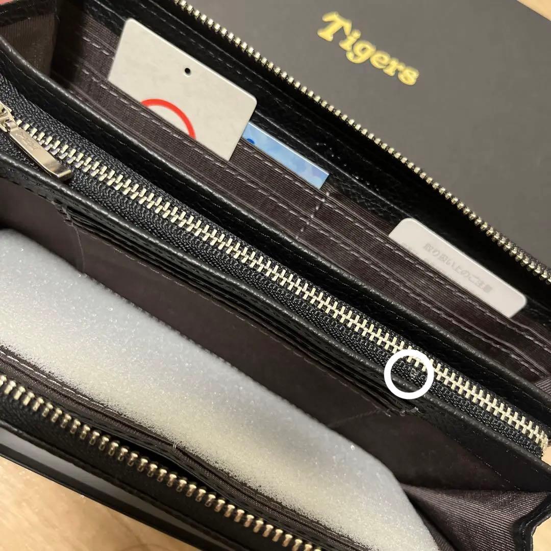 (トラキチ)阪神タイガース 牛革長財布 ブラック