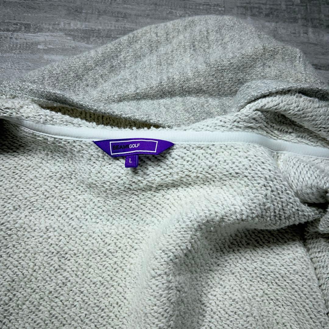 BEAMS GOLF ビームス ゴルフウェア ジップパーカー ロゴ グレー L