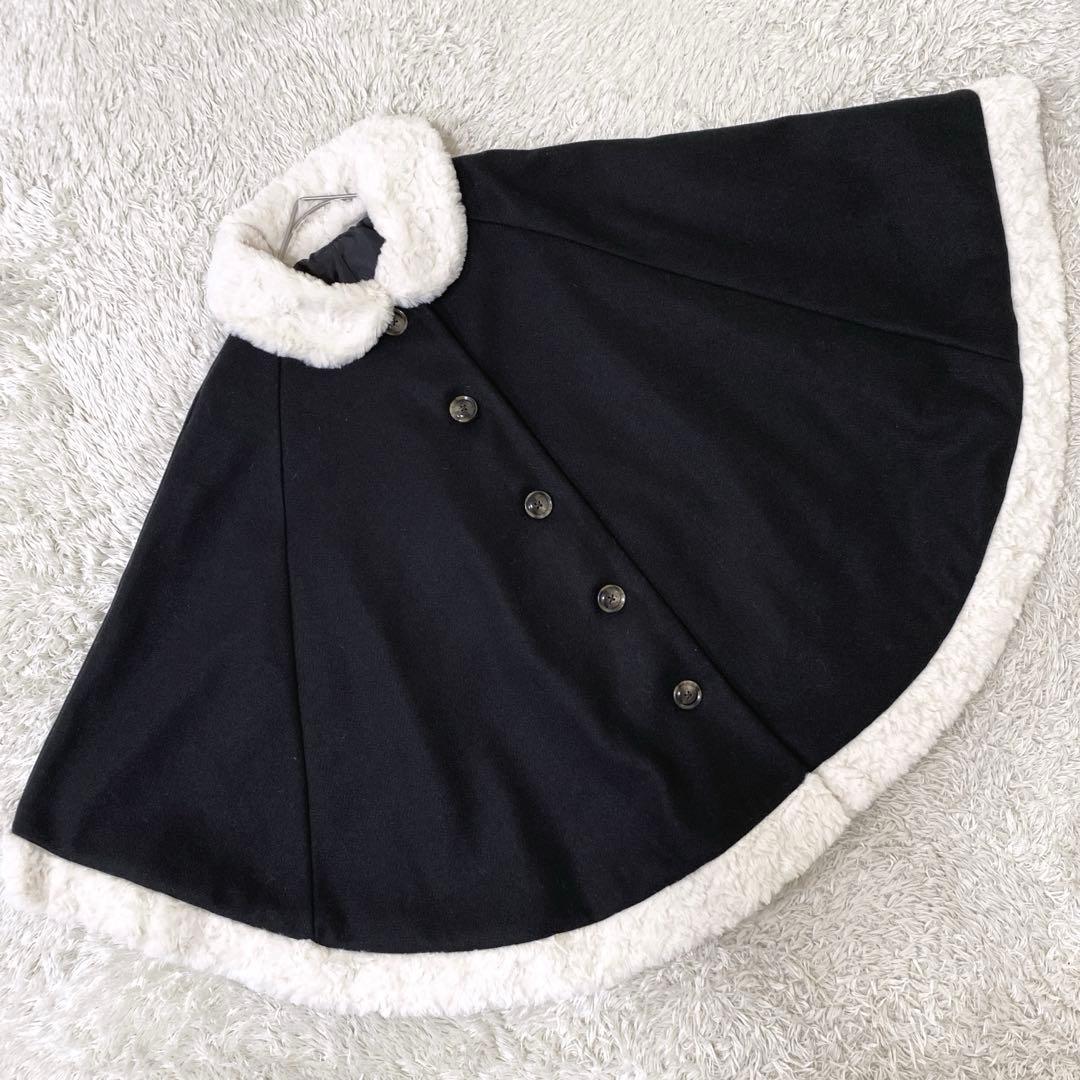【美品】apres jour 「あかちゃすコラボ」フェイクファーポンチョ コート