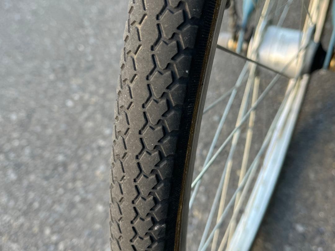 美品中古6段変速自転車⭐︎LEDオートライト⭐︎大型籐風カゴ⭐︎ブルー⭐︎配達地域限定⭐︎