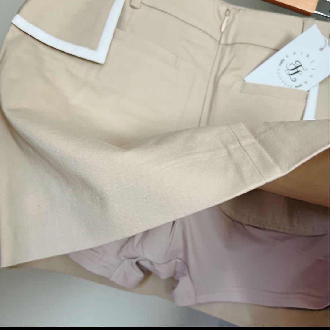 上品新品未使用！FairLiar ゴルフスカート ベージュ