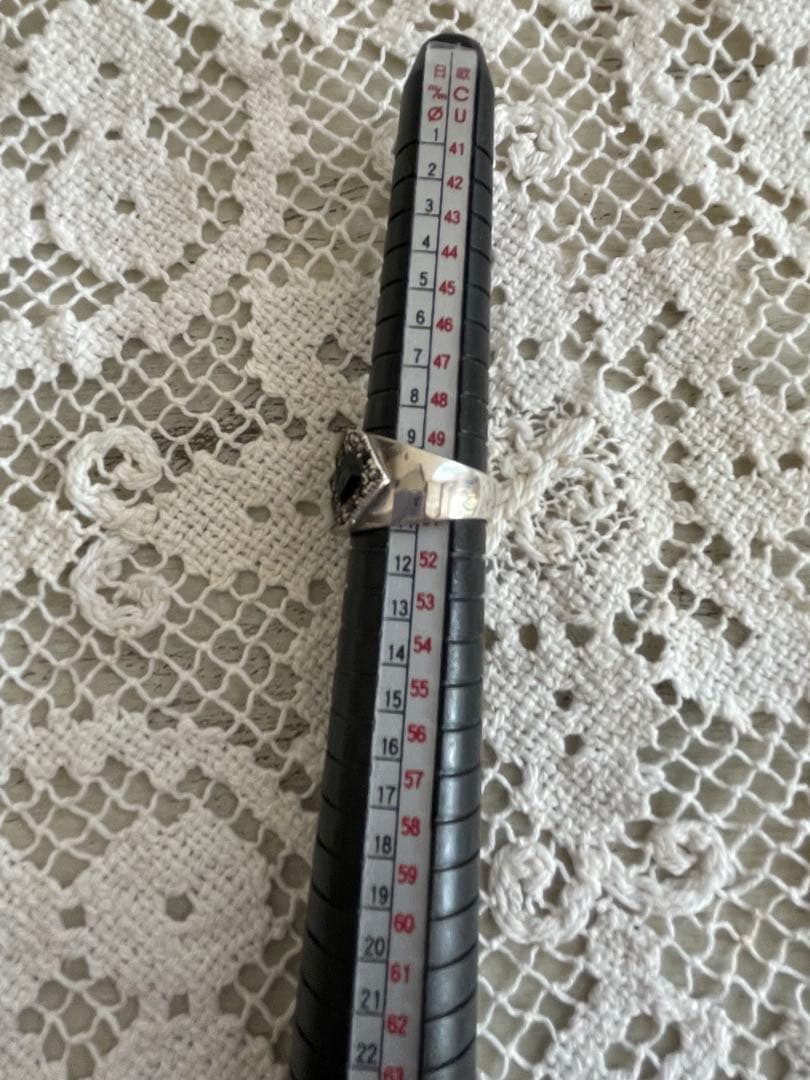 シルバー925白蝶貝オニキスマーカサイトリング　天然石リング