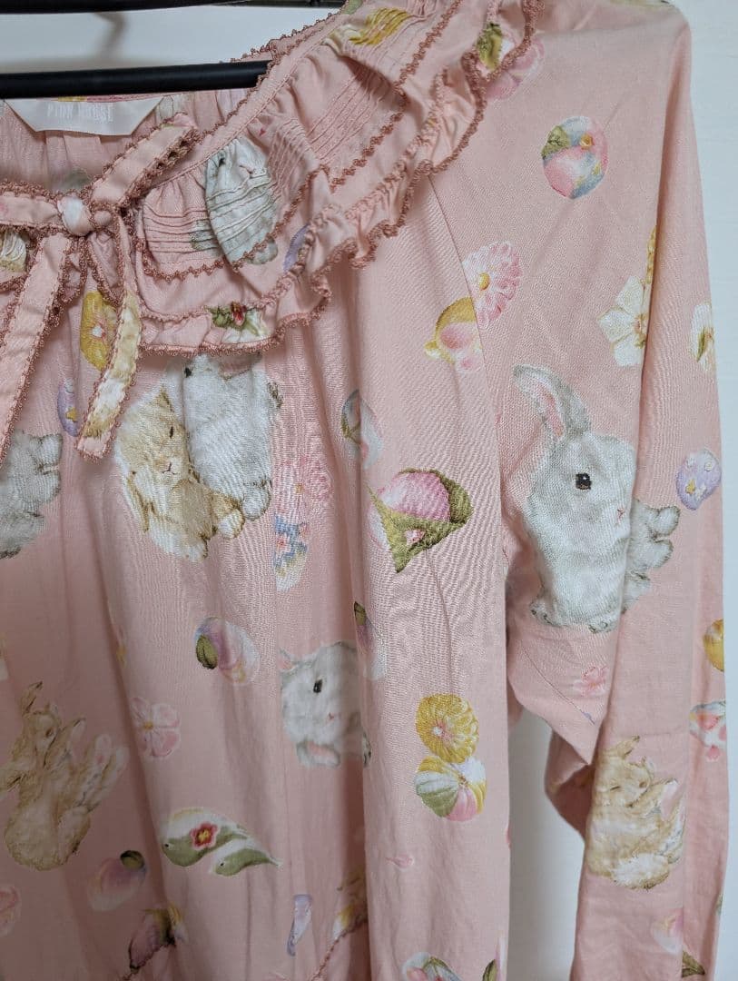 限定値下げ　PINK HOUSE 幸見うさぎプリントミディワンピース