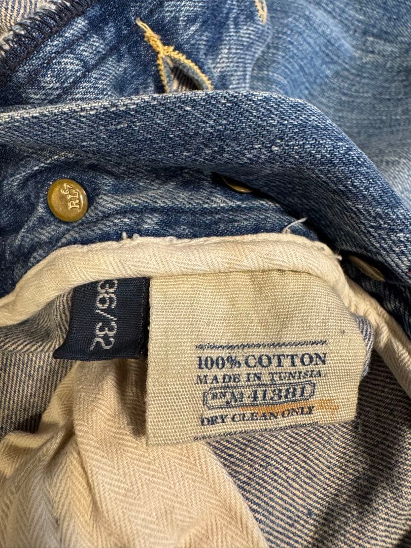 希少 ポロラルフローレン パッチワーク リペア加工 デニム W36 グランジ