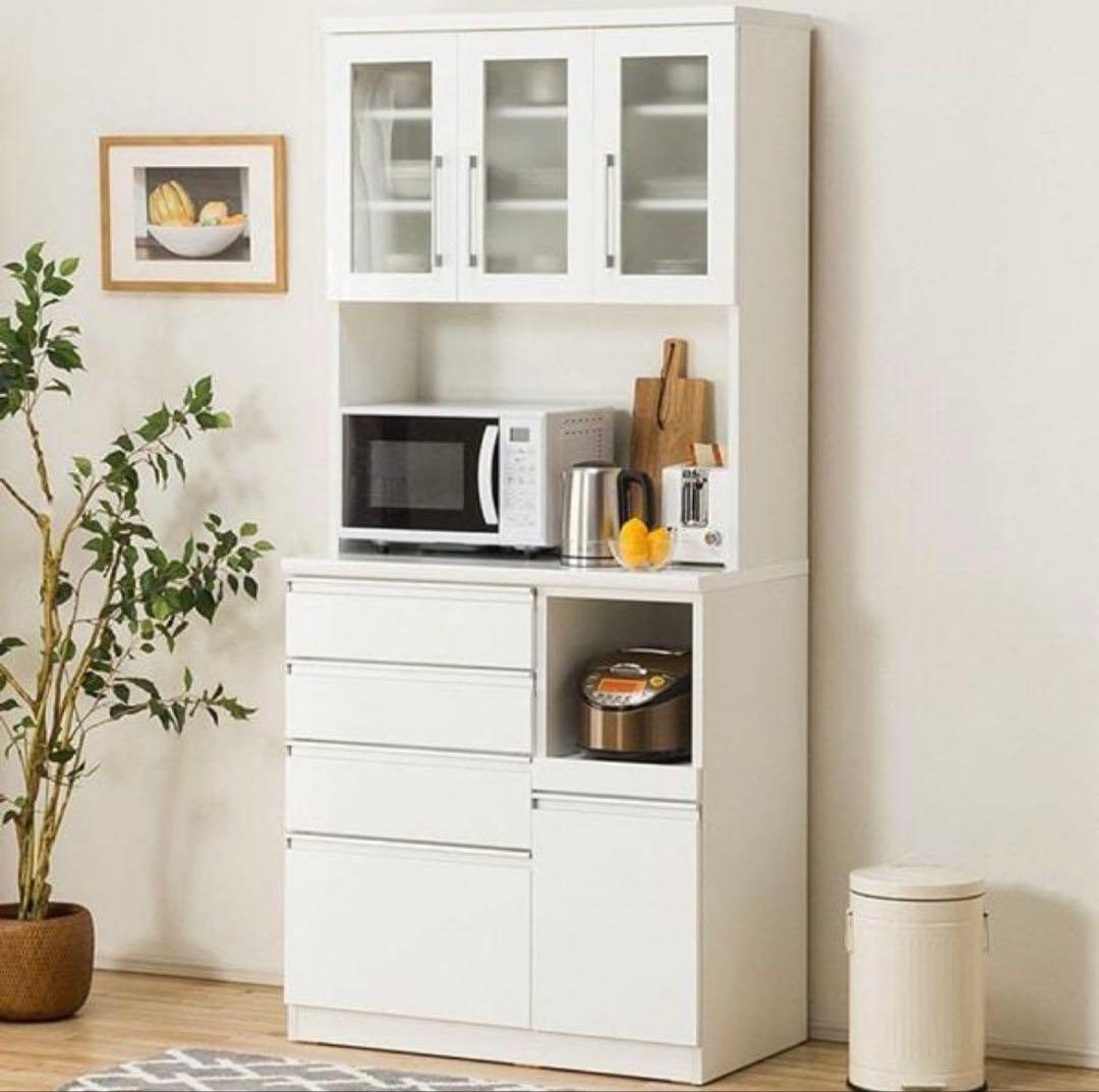 【ニトリ】【食器棚】キッチンボード レジューム 90