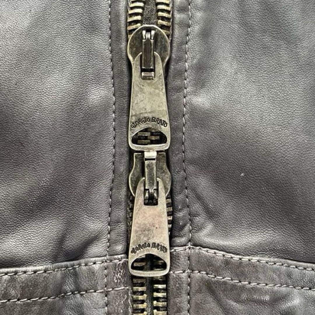 ジョルジオブラット　フーデッド レザージップアップブルゾン　タグ付き　イタリア製