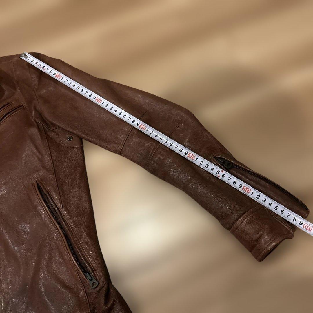 売切りセール！セーブルクラッチ　ブラウンレザー シングルライダースジャケット