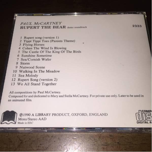 洋楽 PAUL McCARTNEY/RUPERT THE BEAR Demo