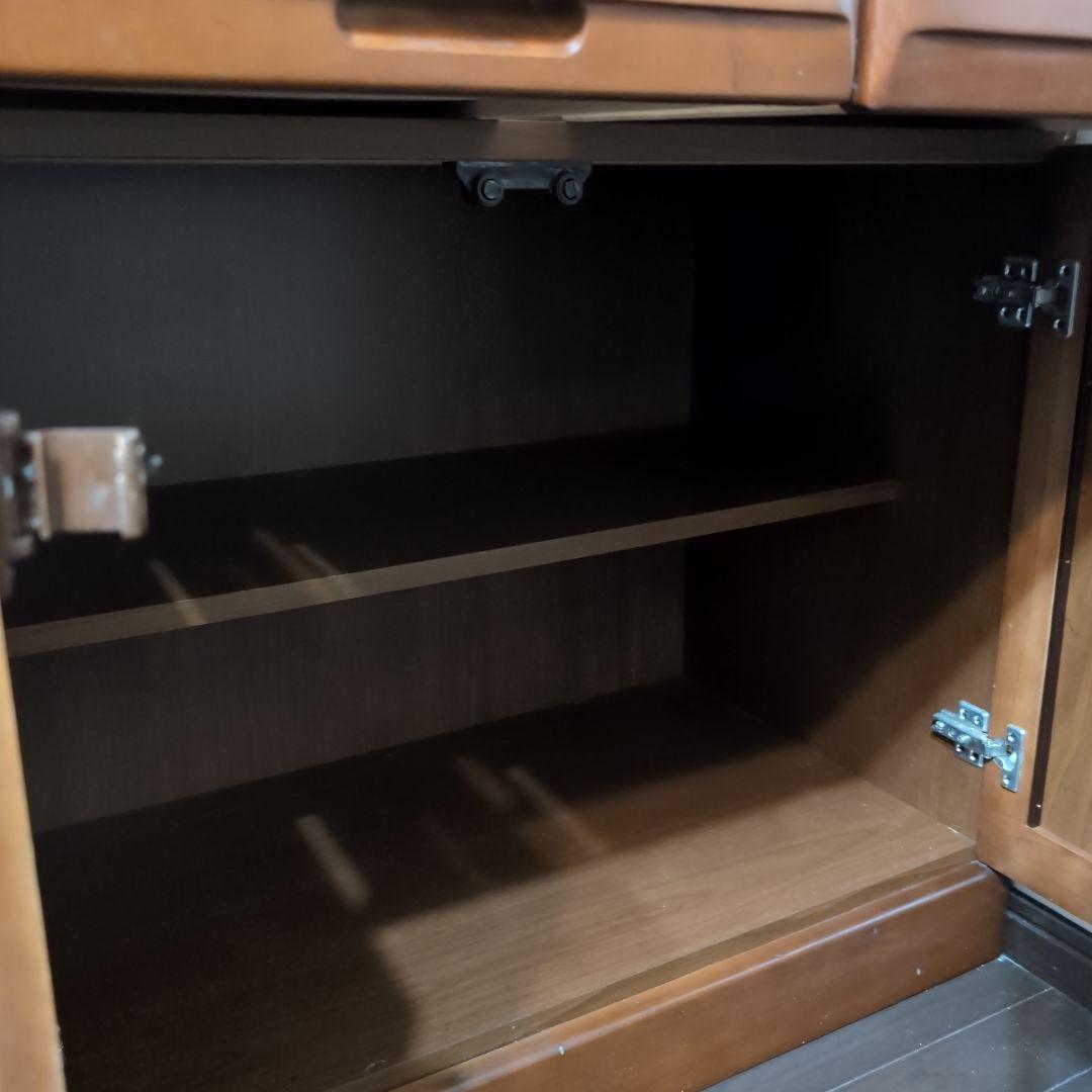 120cm幅 食器棚 ブラウン 引き出し 茶色