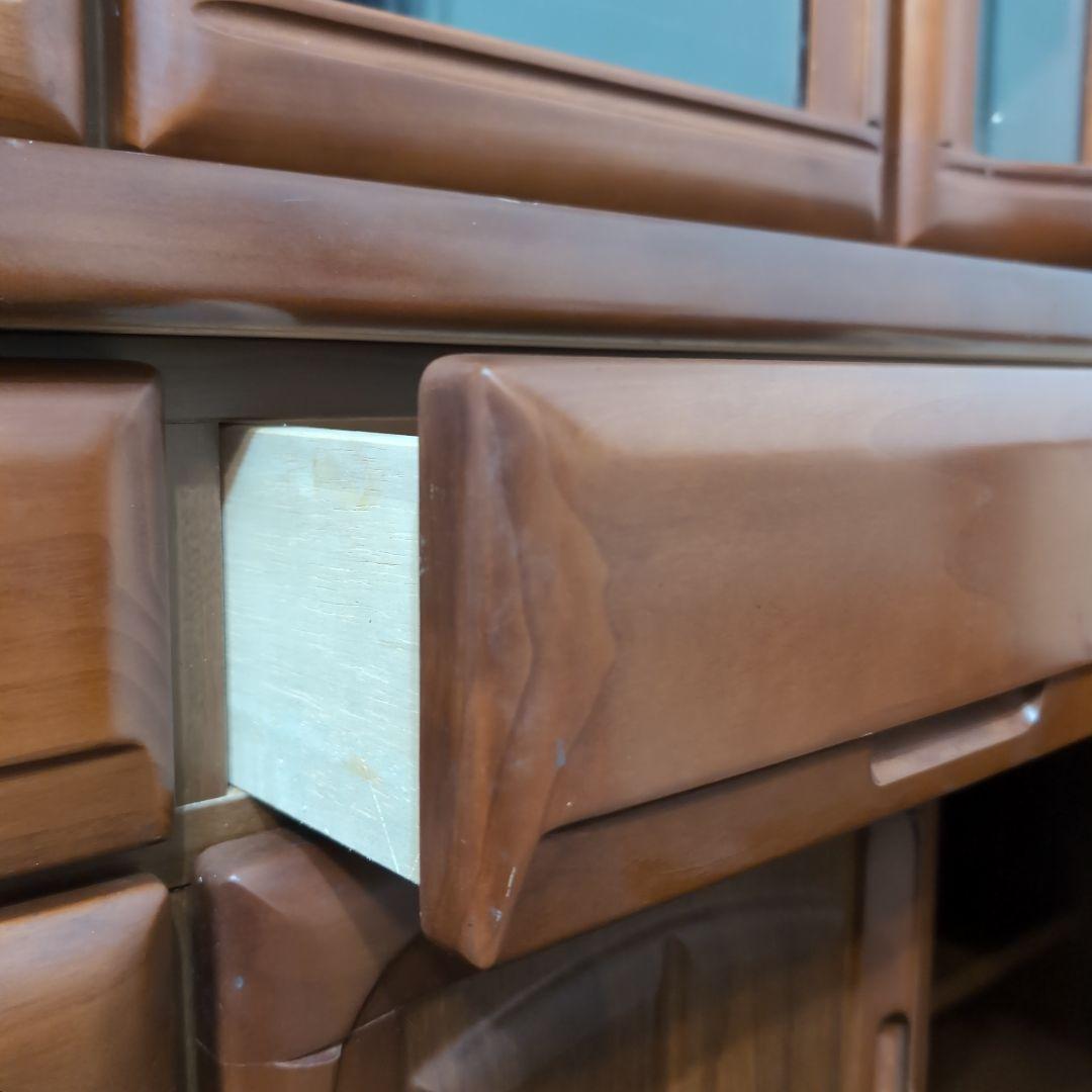 120cm幅 食器棚 ブラウン 引き出し 茶色