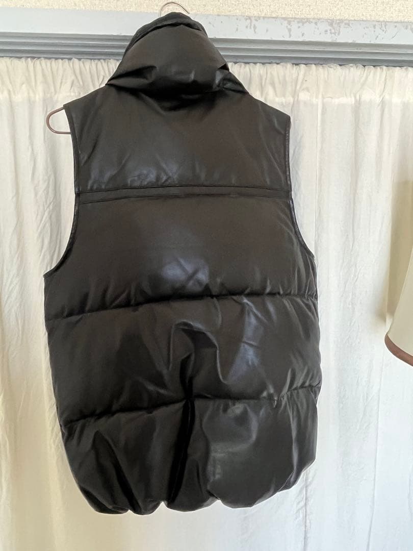 希少サイズ　リップヴァンウィンクル　黒　レザーダウンベスト