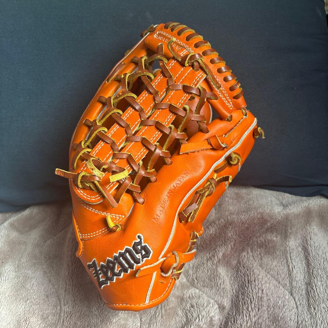 Zeems オレンジ レザー 硬式野球グローブ 右投げ用