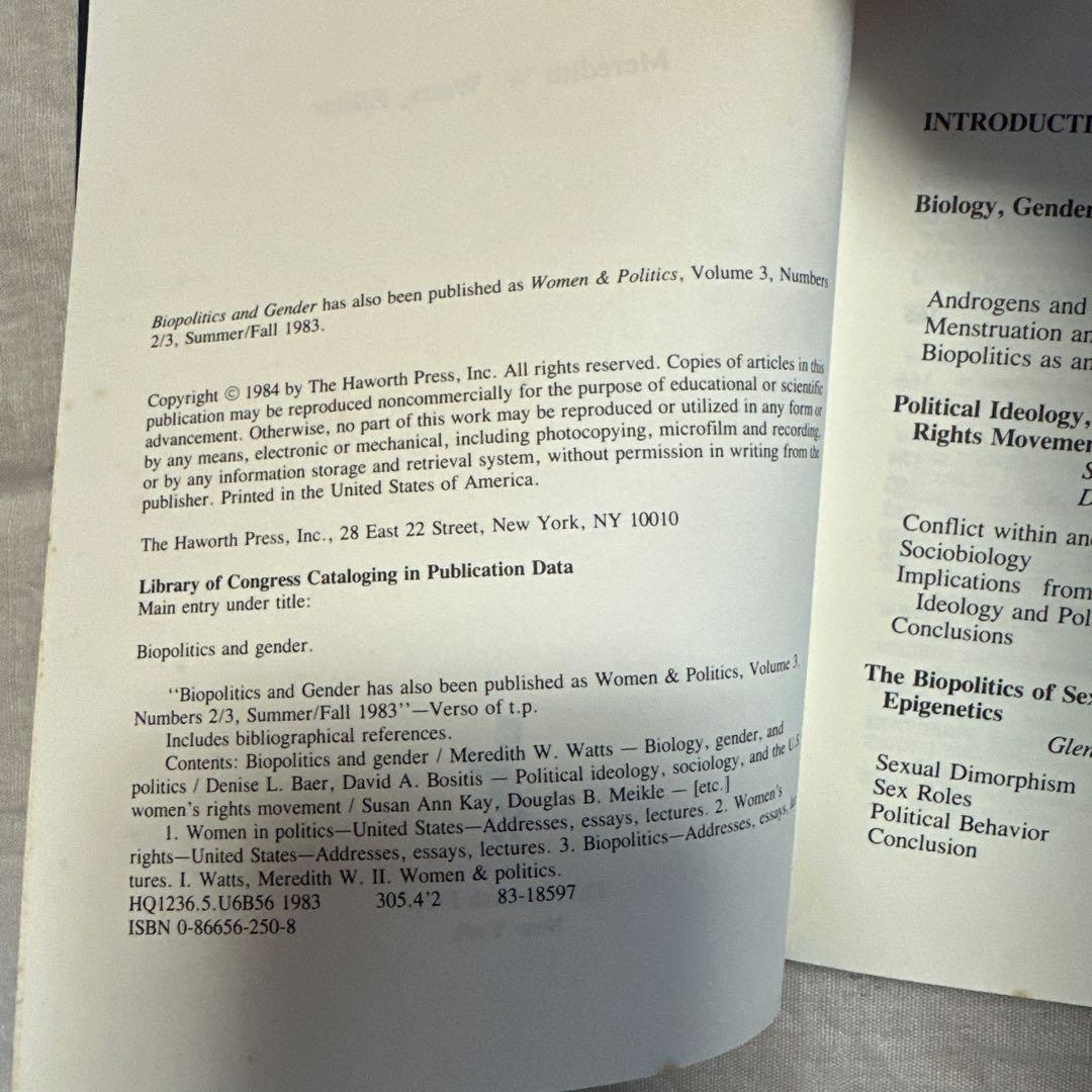 洋書 Biopolitics and Gender