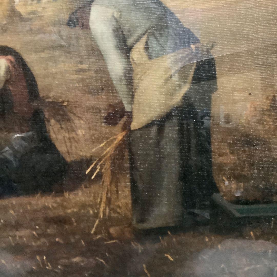 ジャン=フランソワ・ミレー　「落穂拾い」　名画　複製絵画　高級額装　（特大）