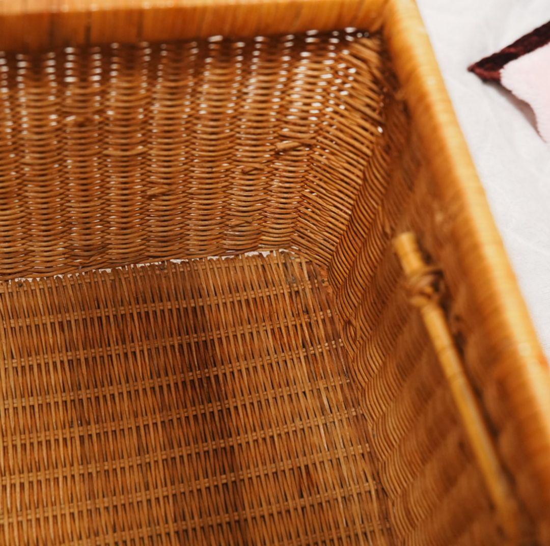 【極美品】バスケット レトロ カゴ ラタン 籐 ヴィンテージ アンティーク