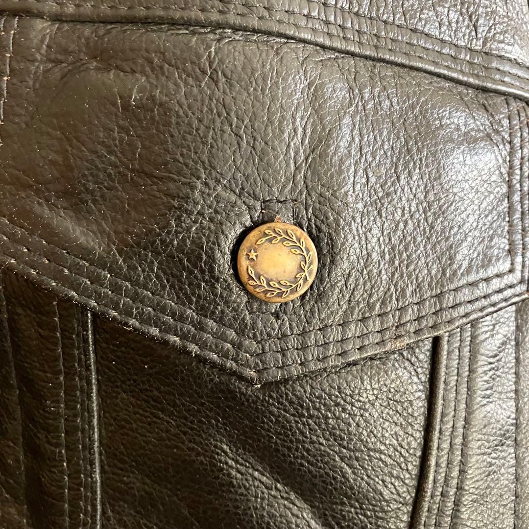 希少 70's 本革レザー トラッカーJKT 黒 XL リーバイス