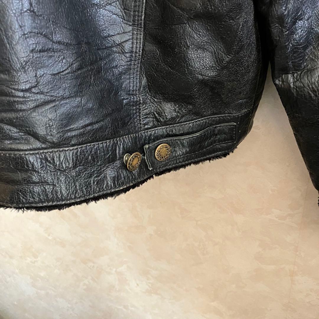 希少 70's 本革レザー トラッカーJKT 黒 XL リーバイス