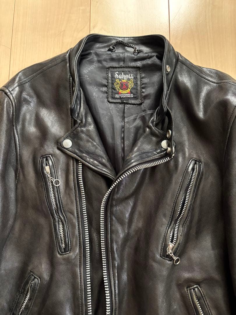 Schott 3171060 セミダブル ライダース 羊革 ラムレザー L 美品