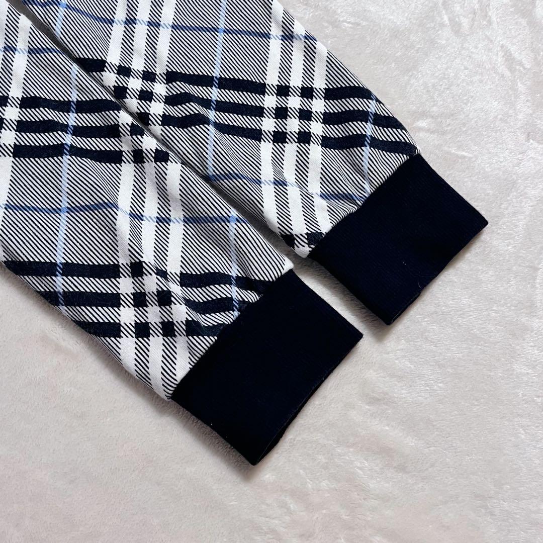 バーバリーブルーレーベル ノバチェック ホースロゴ刺繍 ジップアップパーカー