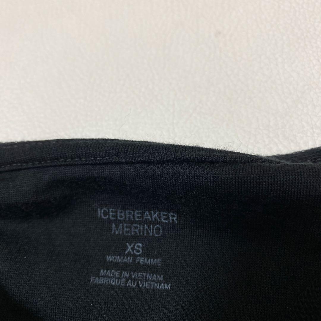 icebreaker メリノウール ジップアップ パーカー 黒