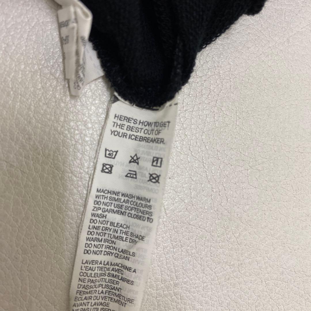 icebreaker メリノウール ジップアップ パーカー 黒