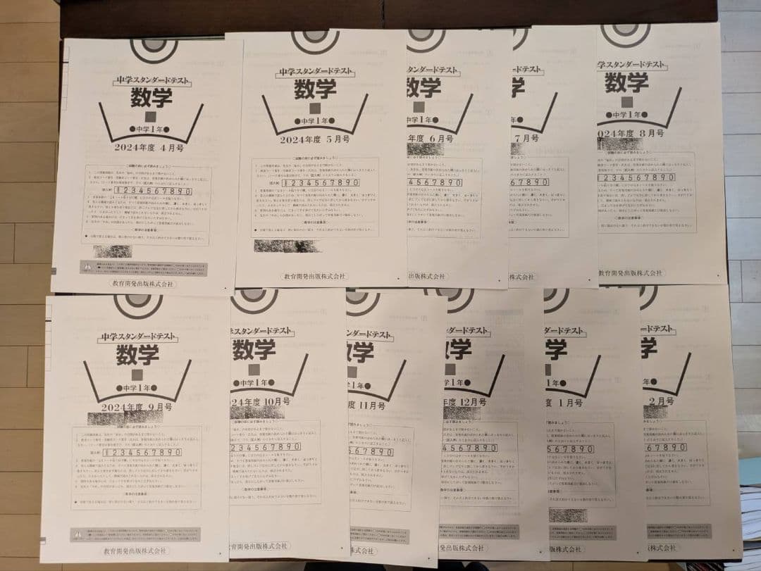 2024年度　中1スタンダードテスト　1年分　早稲田アカデミー