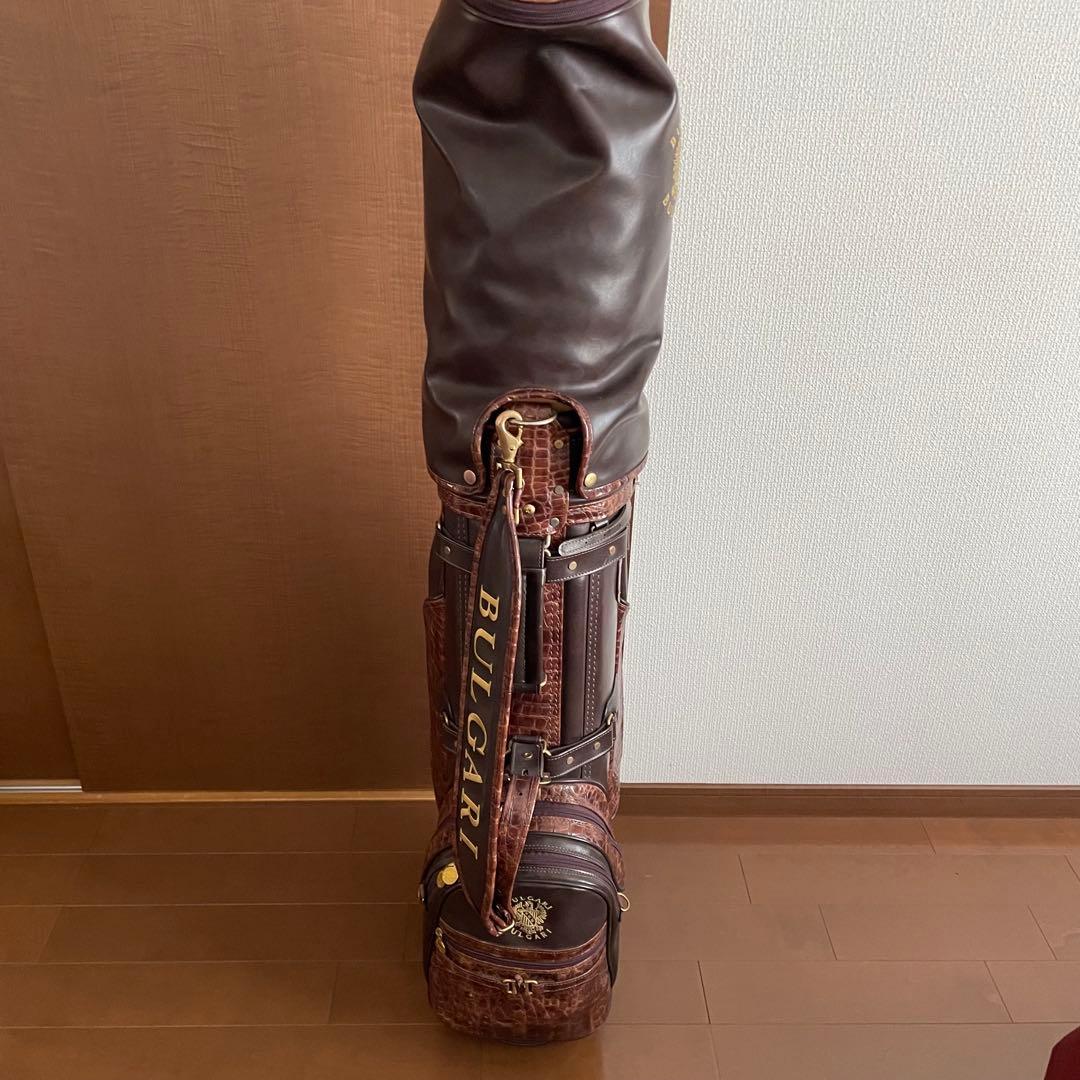 美品‼️希少人気！ブルガリ キャディーバッグ クロコ型押し ブラウン×ゴールド