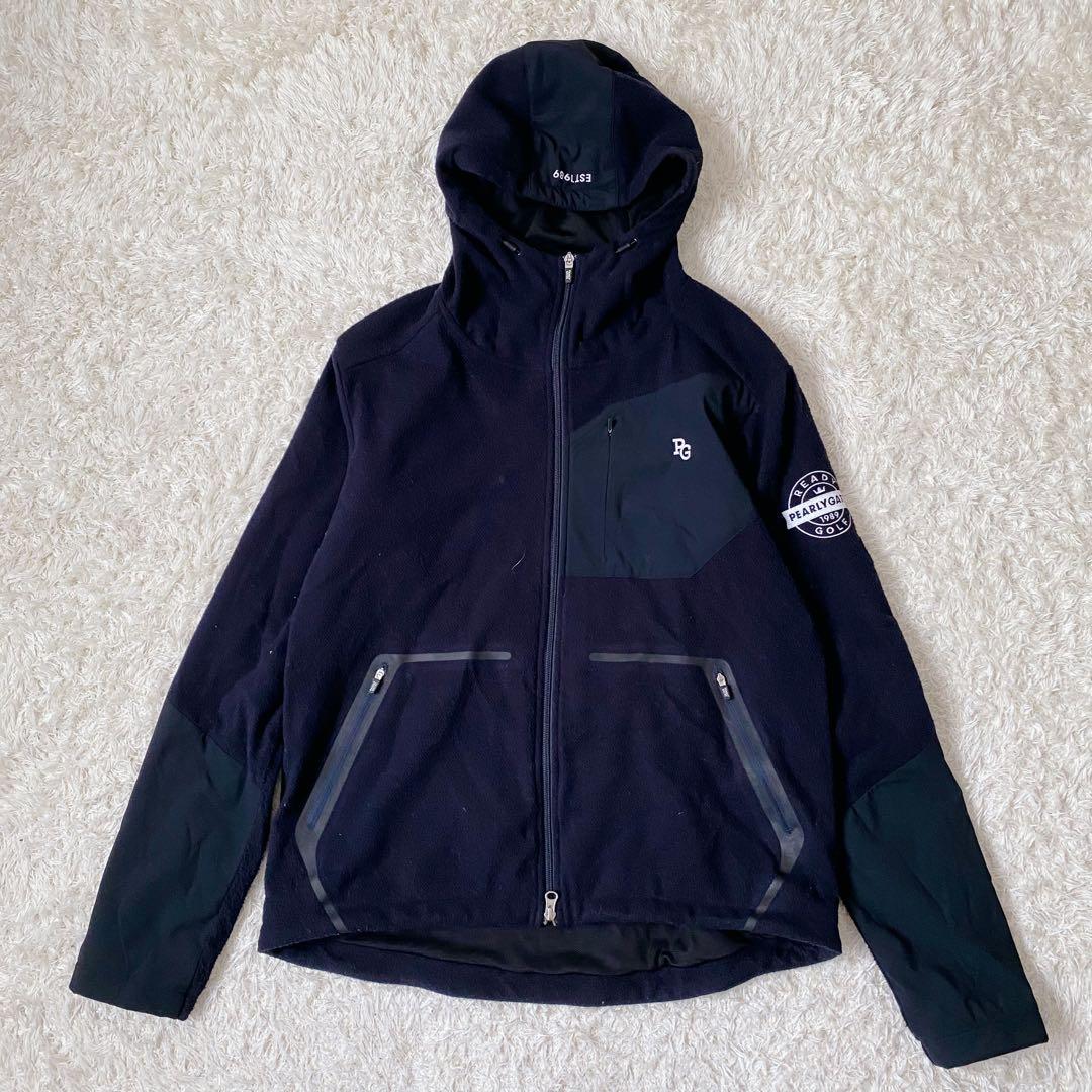 【極美品】パーリーゲイツ　メンズ　ストレッチ　メッシュ　ジャケット　フーディ　７