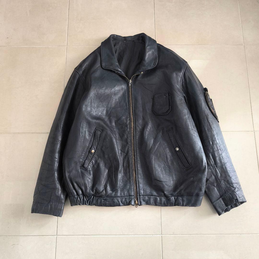 60s 70s フランス軍　レザー　フライトジャケット　パイロットジャケット