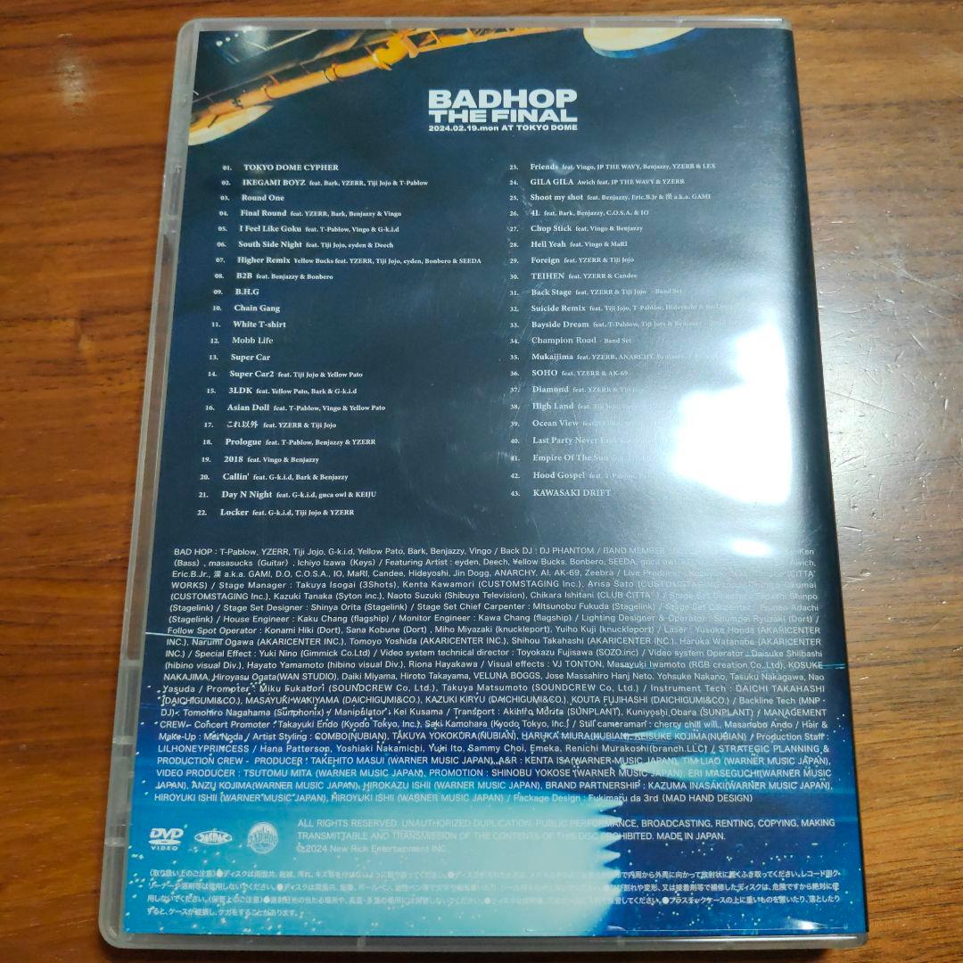 BADHOP DVD 東京ドームライブ　ＴＨＥ FINAL　バッドホップ