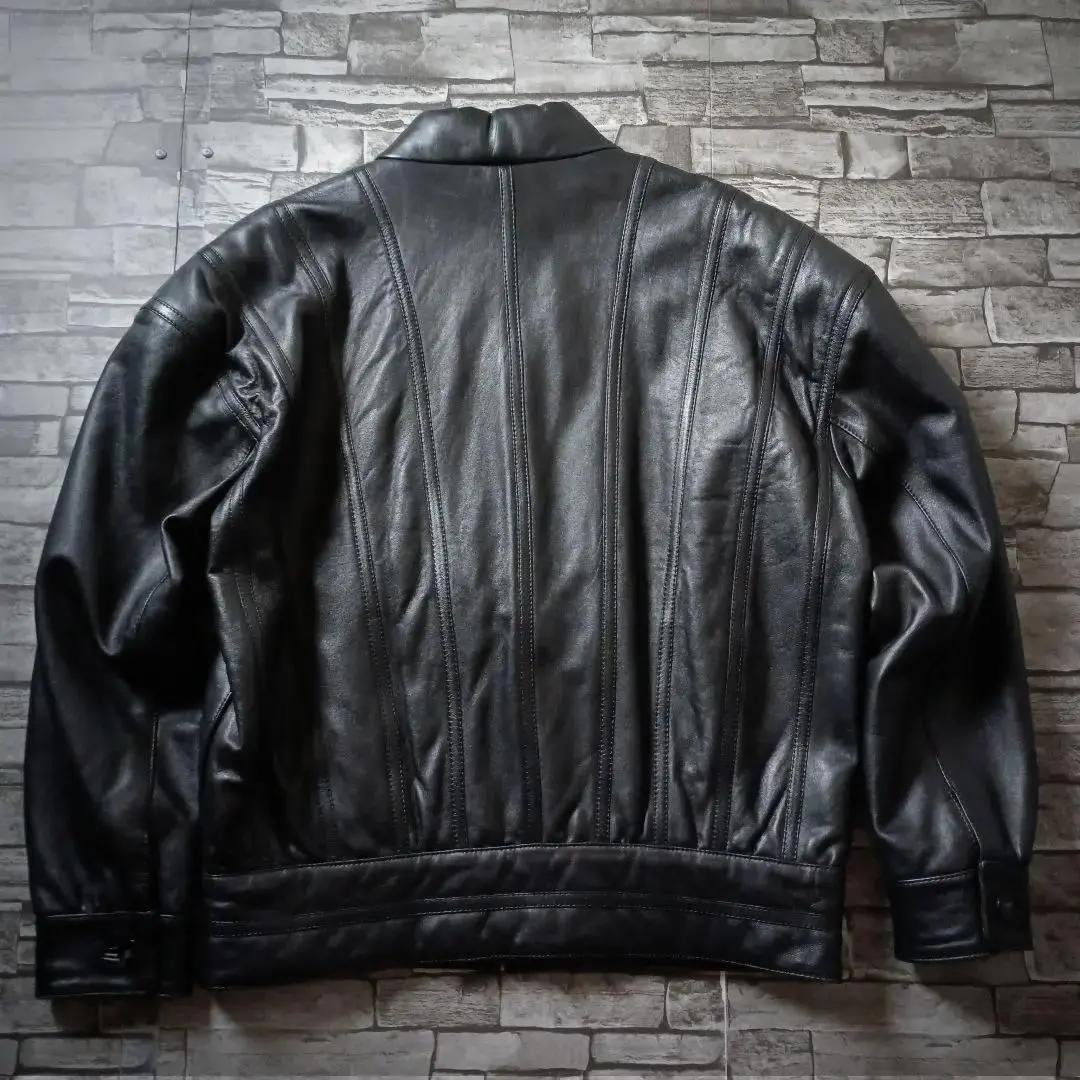 未使用品☆上品で瀟洒なラムレザーブルゾン ショールカラー しっとりやわらか