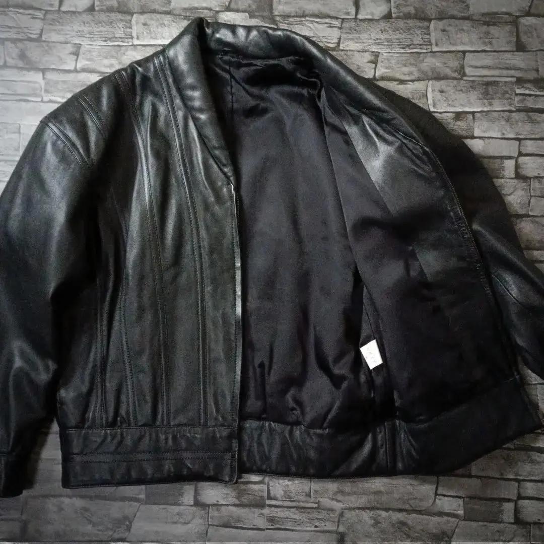 未使用品☆上品で瀟洒なラムレザーブルゾン ショールカラー しっとりやわらか
