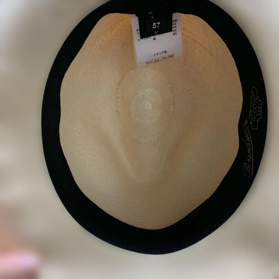 Borsalinoアイボリー ストローハット