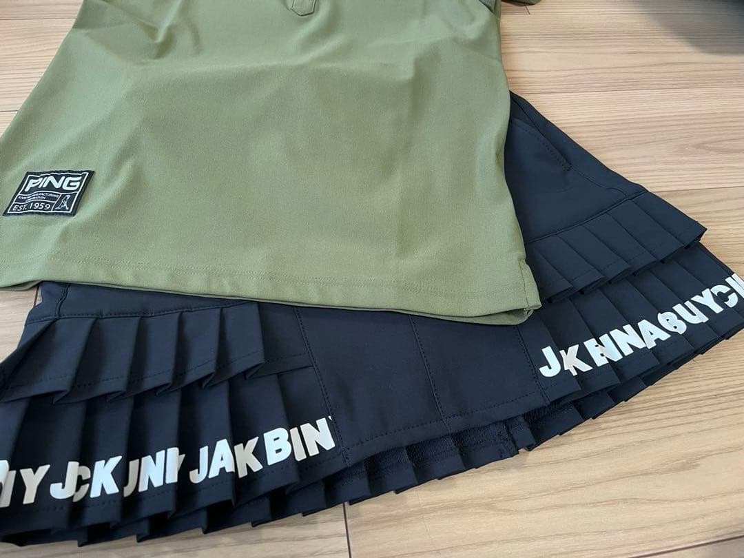 ジャックバニー　フリル付きゴルフスカート ブラック　レディース　ゴルフ　サイズ2