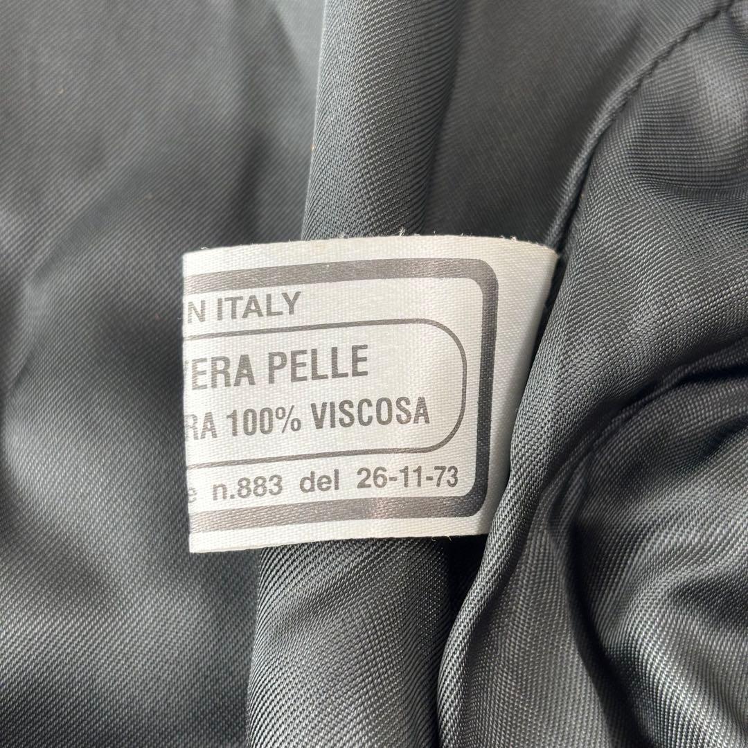 vintage leather car coat M 本革 イタリア製 黒