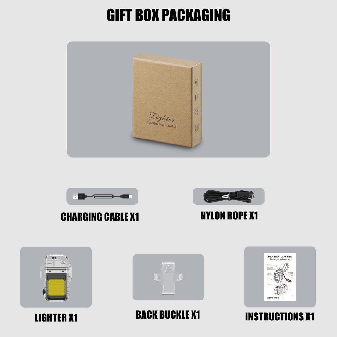 電気ライター 防水 USB C 充電式ライター 防風 デュアルアーク