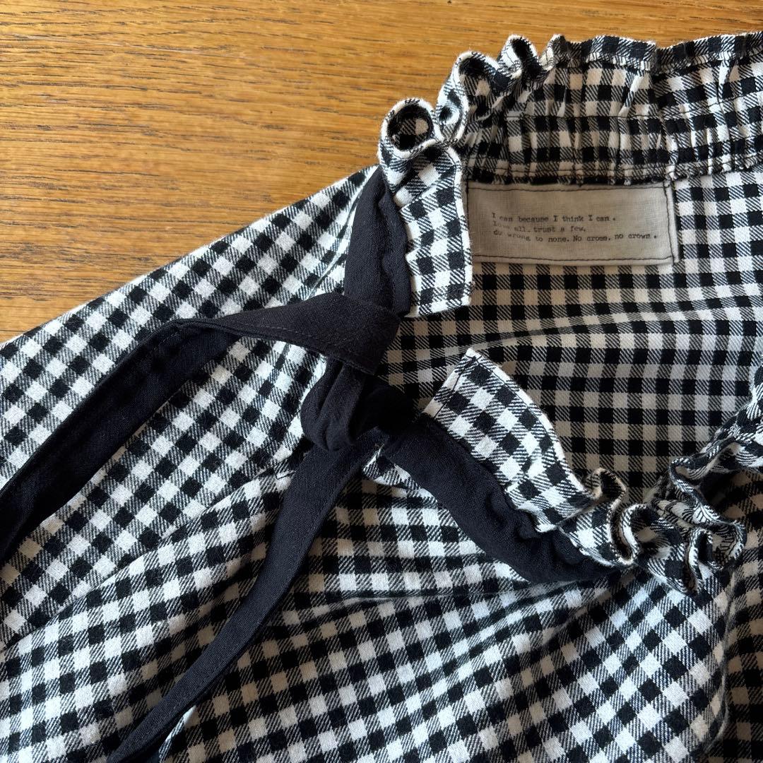 フリル襟　ローウエスト　ギャザーワンピース　ロングワンピース　ハンドメイド