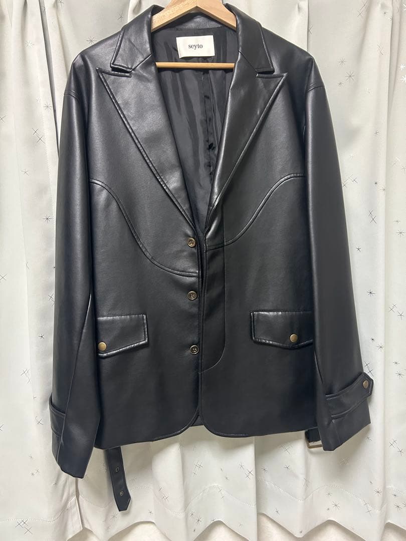 seyto ヴィンテージライクテーラードジャケット&フレアパンツ　セットアップ