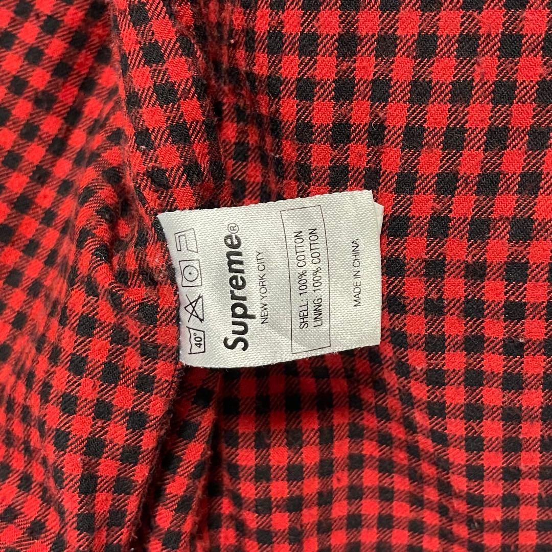 希少【12AW】Supreme デニム ワークジャケット M 赤チェック 裏地