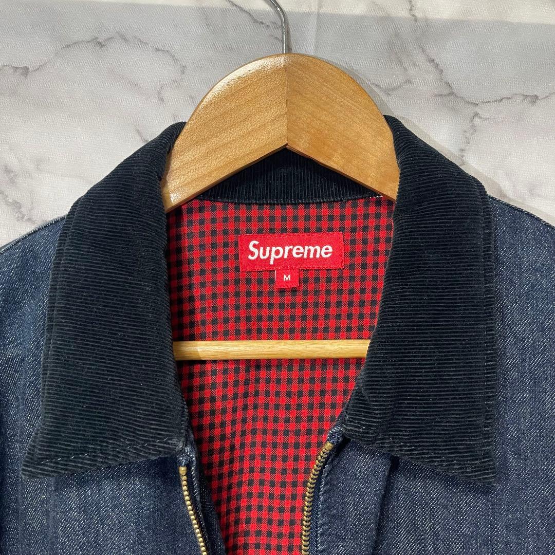 希少【12AW】Supreme デニム ワークジャケット M 赤チェック 裏地