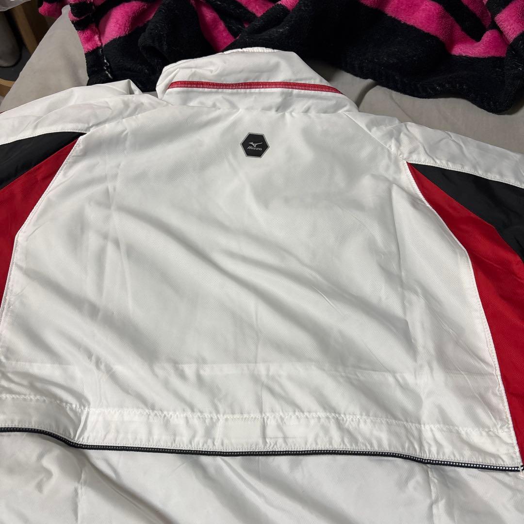 Mizuno ピステジャケット S ホワイト/レッド/ブラック