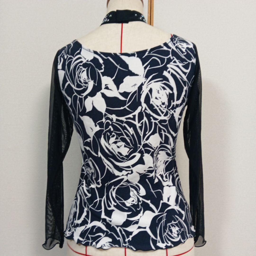 お値下げ　ハンドメイド　黒白　社交ダンス　セットアップ　トップス　スカート